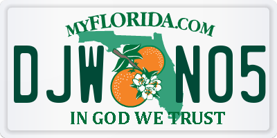 FL license plate DJWN05