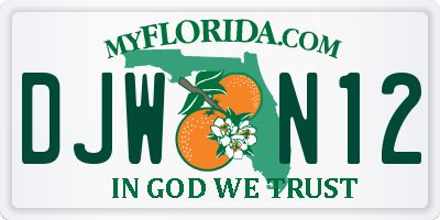 FL license plate DJWN12