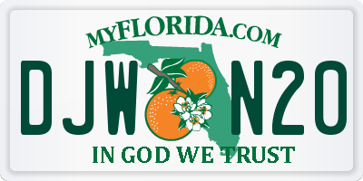 FL license plate DJWN20