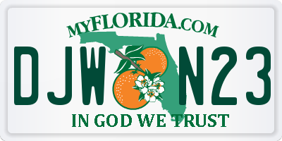 FL license plate DJWN23