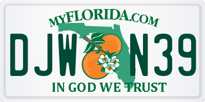 FL license plate DJWN39