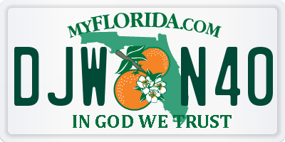 FL license plate DJWN40