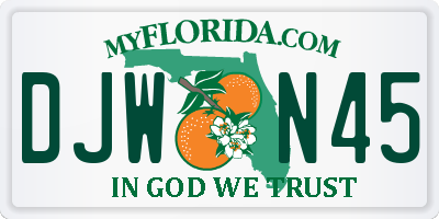 FL license plate DJWN45