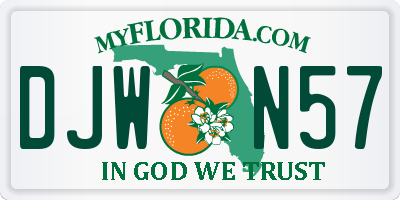 FL license plate DJWN57