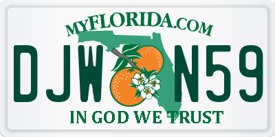 FL license plate DJWN59