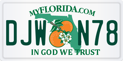 FL license plate DJWN78