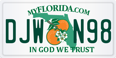 FL license plate DJWN98