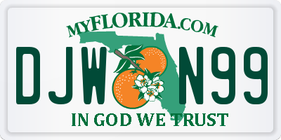 FL license plate DJWN99