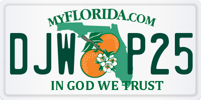 FL license plate DJWP25