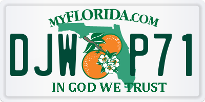 FL license plate DJWP71