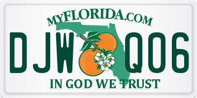 FL license plate DJWQ06
