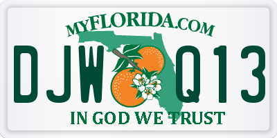 FL license plate DJWQ13