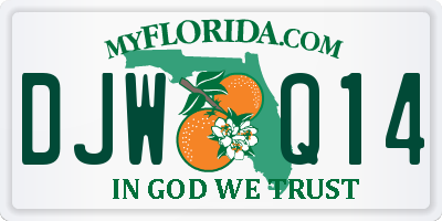 FL license plate DJWQ14