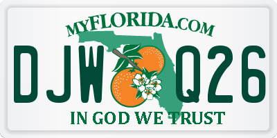 FL license plate DJWQ26