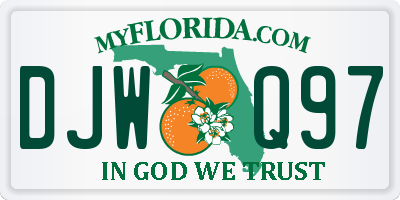 FL license plate DJWQ97