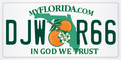 FL license plate DJWR66