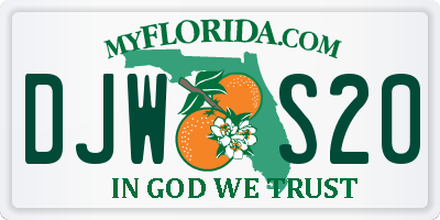 FL license plate DJWS20