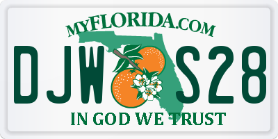 FL license plate DJWS28