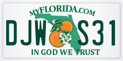 FL license plate DJWS31