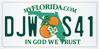 FL license plate DJWS41