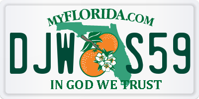 FL license plate DJWS59