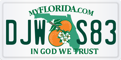 FL license plate DJWS83
