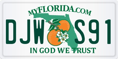 FL license plate DJWS91