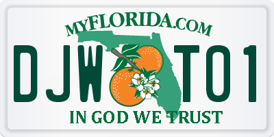 FL license plate DJWT01
