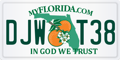 FL license plate DJWT38