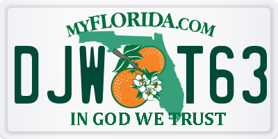 FL license plate DJWT63