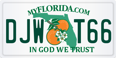 FL license plate DJWT66