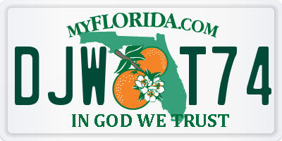 FL license plate DJWT74
