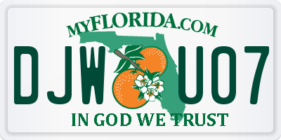 FL license plate DJWU07