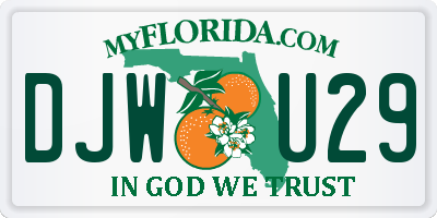 FL license plate DJWU29