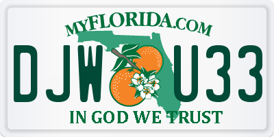 FL license plate DJWU33
