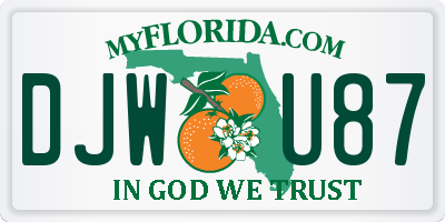 FL license plate DJWU87