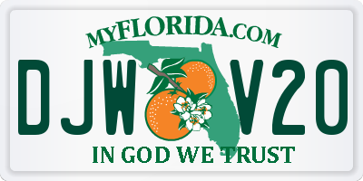FL license plate DJWV20