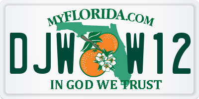 FL license plate DJWW12