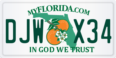 FL license plate DJWX34