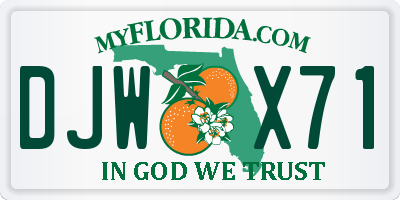 FL license plate DJWX71