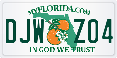 FL license plate DJWZ04