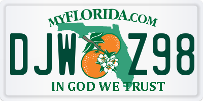 FL license plate DJWZ98
