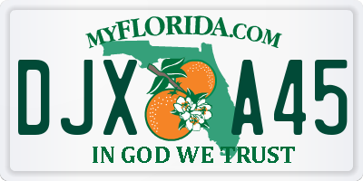 FL license plate DJXA45