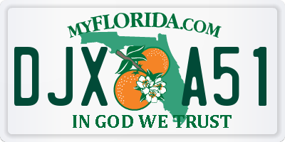 FL license plate DJXA51