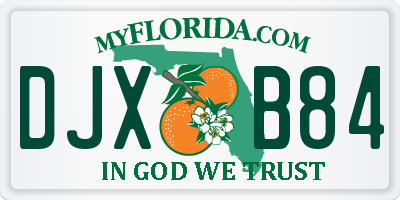 FL license plate DJXB84