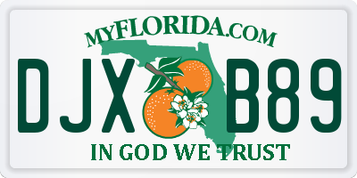 FL license plate DJXB89