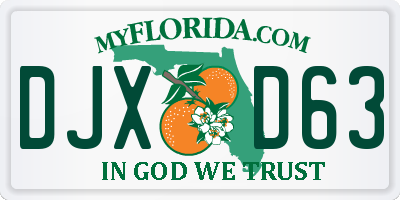 FL license plate DJXD63