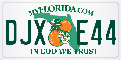FL license plate DJXE44