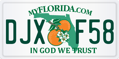 FL license plate DJXF58