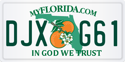 FL license plate DJXG61